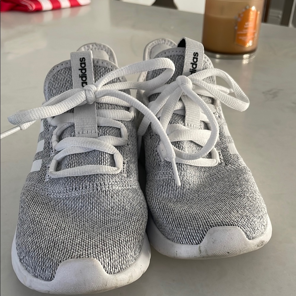 adidas Gray Sneakers with Modern Design and Textured Knit Fabric